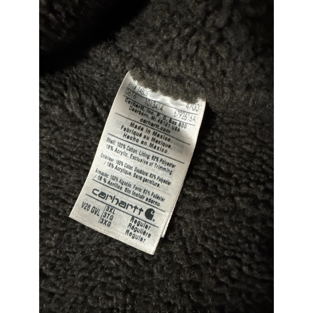 CARHARTT V26 US Men's 3XL Gray Sandstone Duck Canvas Sherpa Fleece Lined Vest - Picture 5 of 8
